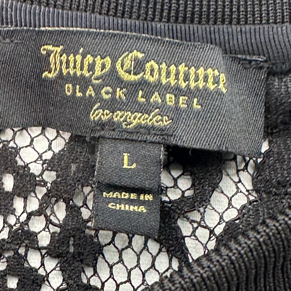 Juicy Couture Black Label Lace Velour Pullover Sweatshirt‎ L Cozy Black Casual - Picture 6 of 10